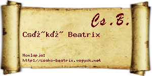 Csákó Beatrix névjegykártya