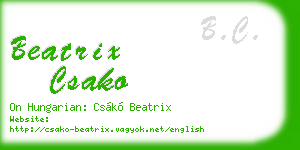 beatrix csako business card